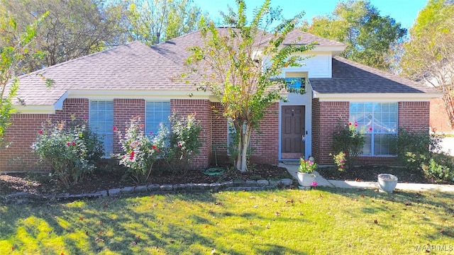 view of front of home featuring a front lawn