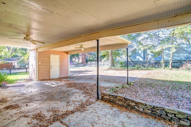 view of patio / terrace with ceiling fan