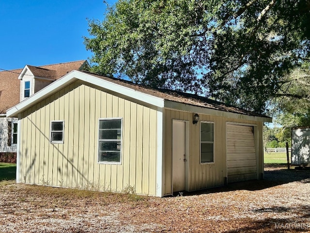 view of outdoor structure featuring a garage