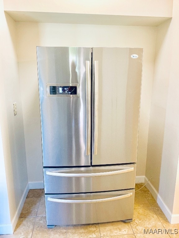 details with stainless steel refrigerator with ice dispenser