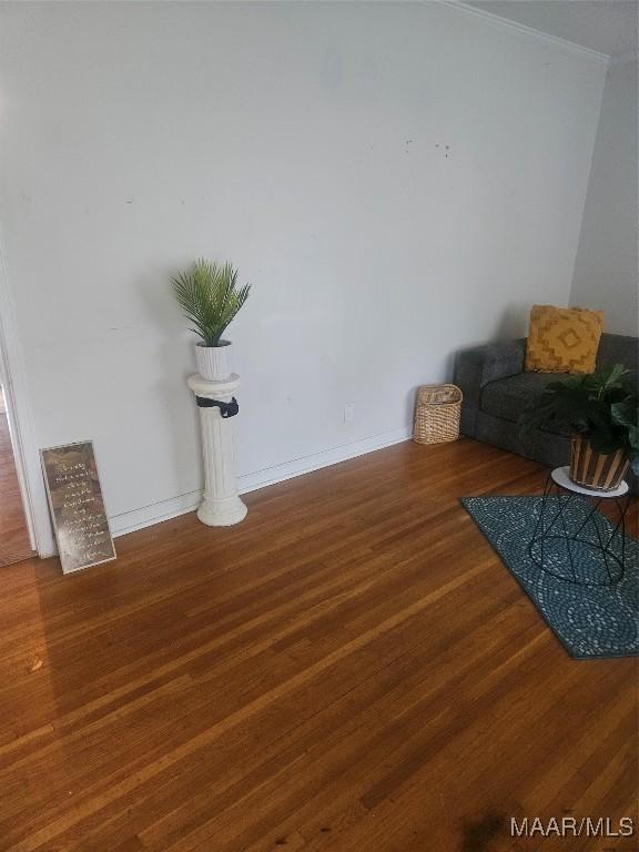 unfurnished room with hardwood / wood-style floors