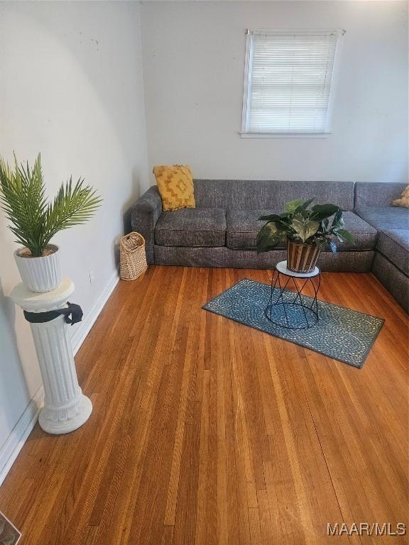 unfurnished living room featuring hardwood / wood-style flooring