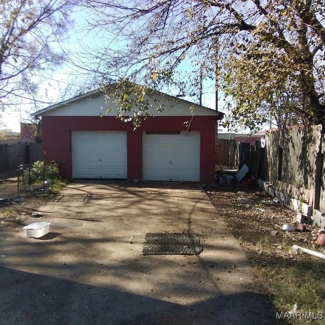 view of garage