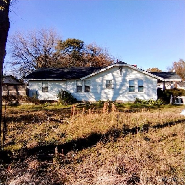 view of rear view of property