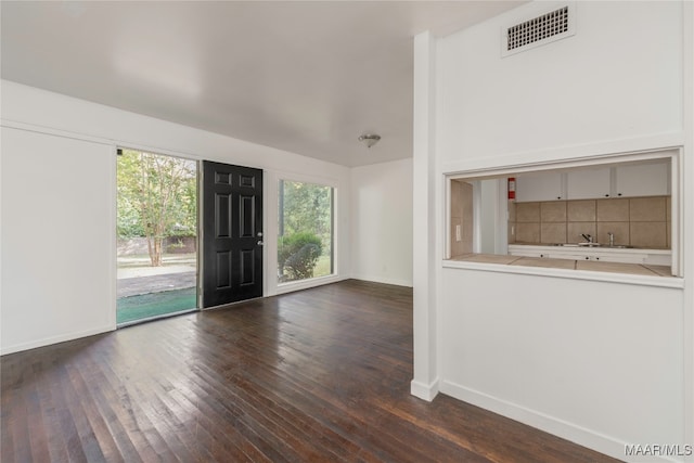 entrance foyer featuring dark hardwood / wood-style flooring