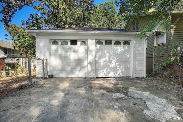 view of garage