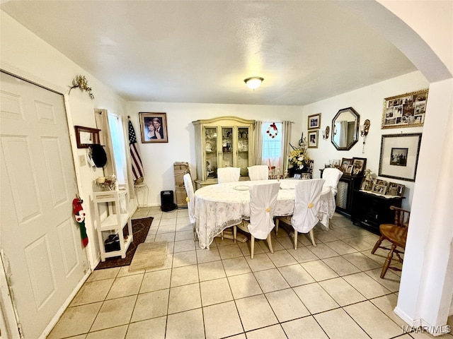 view of tiled dining space