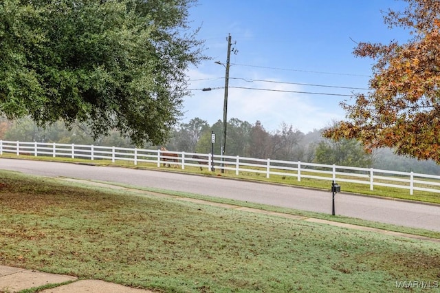 view of street featuring a rural view