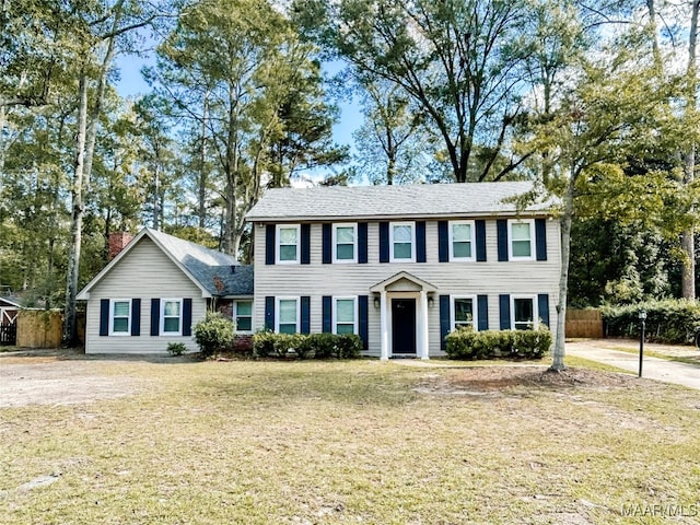 colonial house with a front yard