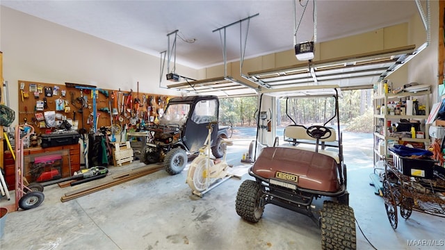 garage featuring a garage door opener