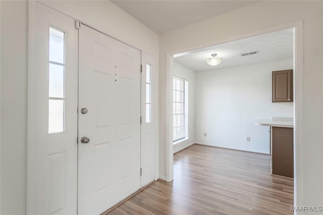 foyer entrance featuring light hardwood / wood-style flooring