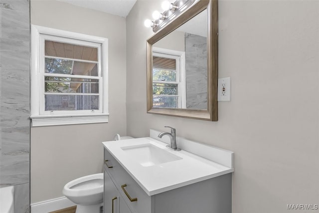 bathroom with vanity and toilet