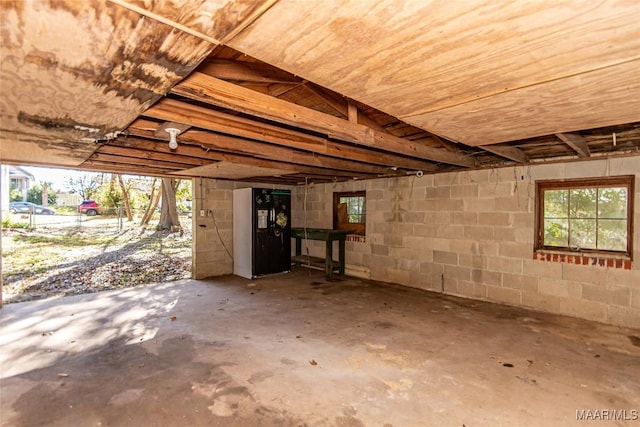 view of garage