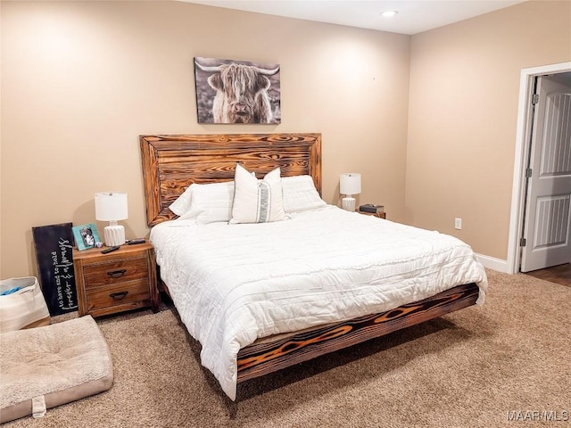 view of carpeted bedroom