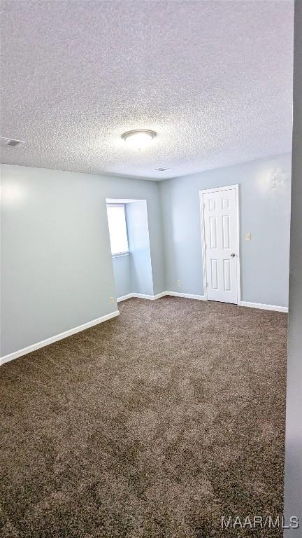 spare room with carpet floors and a textured ceiling