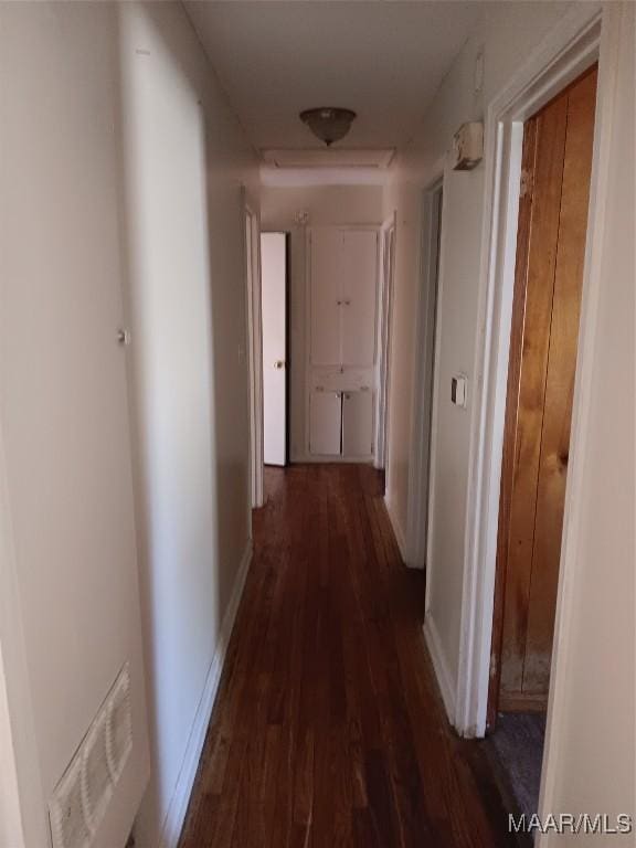 hall featuring dark hardwood / wood-style floors