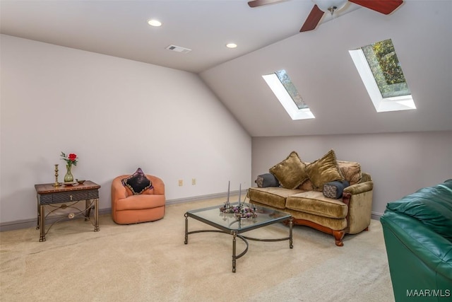 interior space with ceiling fan and lofted ceiling