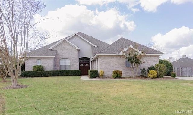 view of front facade with a front yard