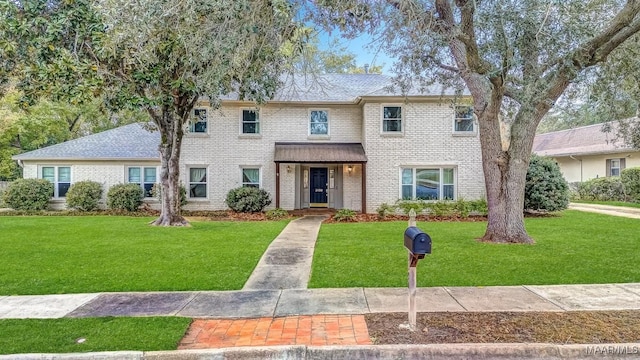 view of front of home featuring a front yard