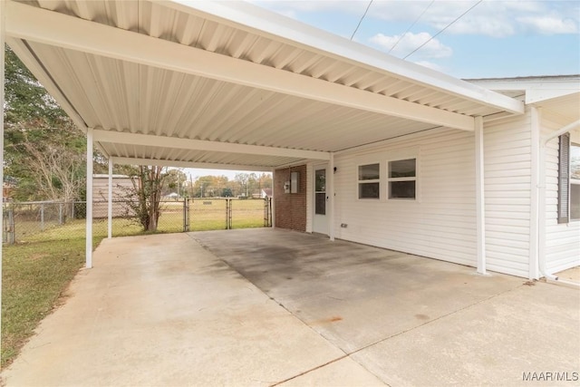 view of patio / terrace featuring a carport