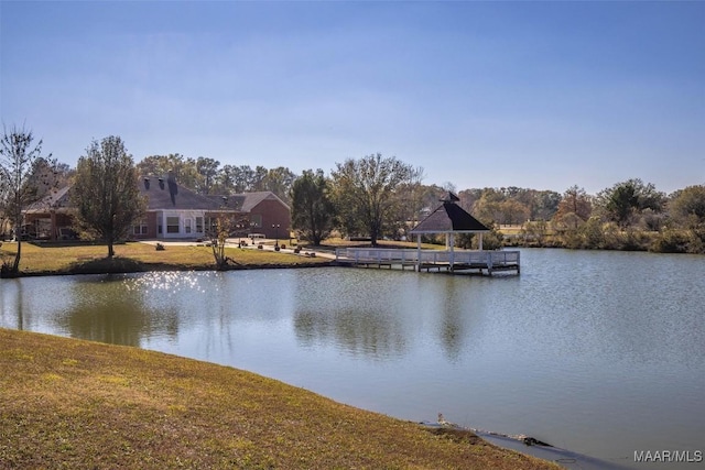 view of water feature featuring a boat dock