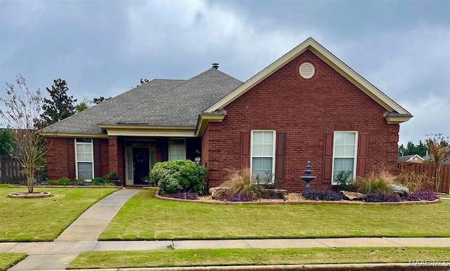 view of front property with a front lawn