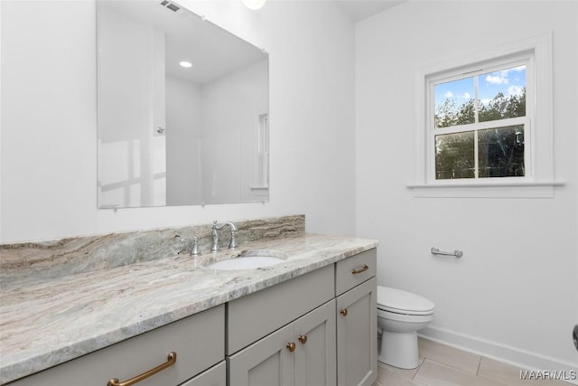 2065 Robinson Pond Rd, Prattville, AL 36067 - bathroom with baseboards, vanity, tile patterned flooring, and toilet