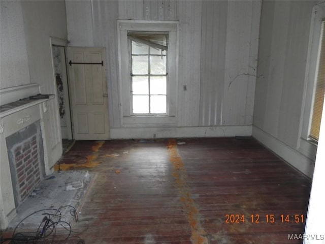 interior space with dark hardwood / wood-style flooring