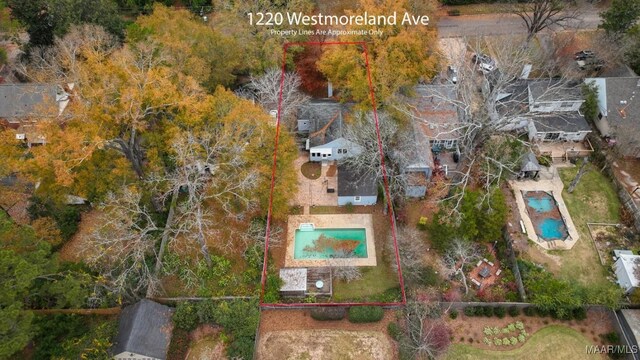 1220 Westmoreland Ave, Montgomery, AL 36106 - view of property location featuring a pool and property boundaries highlighted