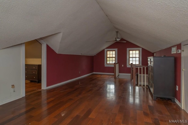 1220 Westmoreland Ave, Montgomery, AL 36106 - bonus room with a textured ceiling, wood finished floors, ceiling fan, and lofted ceiling