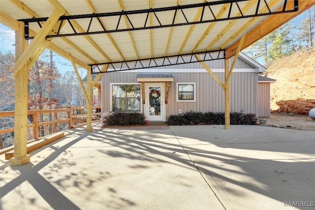 view of patio featuring a carport