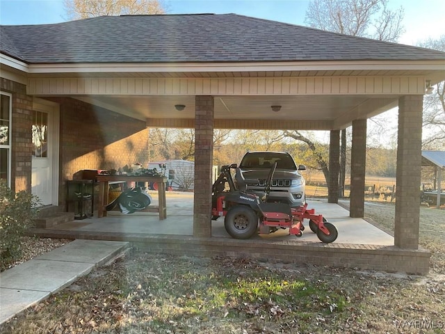 exterior space with a carport