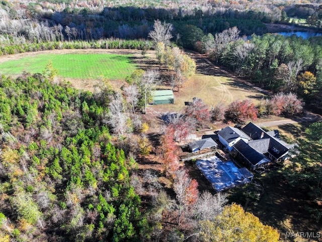 aerial view with a rural view