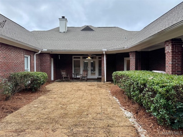 exterior space featuring french doors