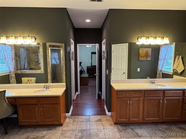 bathroom featuring vanity and tile patterned floors