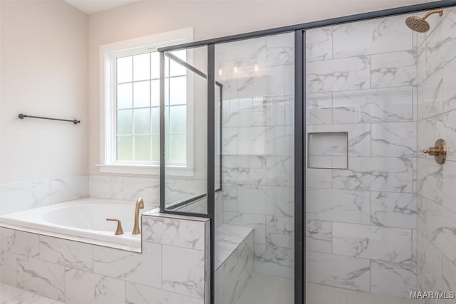 8325 Young Xing, Montgomery, AL 36116 - full bathroom with a garden tub and a marble finish shower