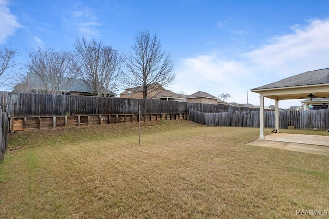 view of yard featuring a patio area