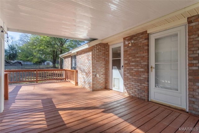 view of wooden deck