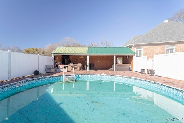 view of pool featuring an outdoor bar