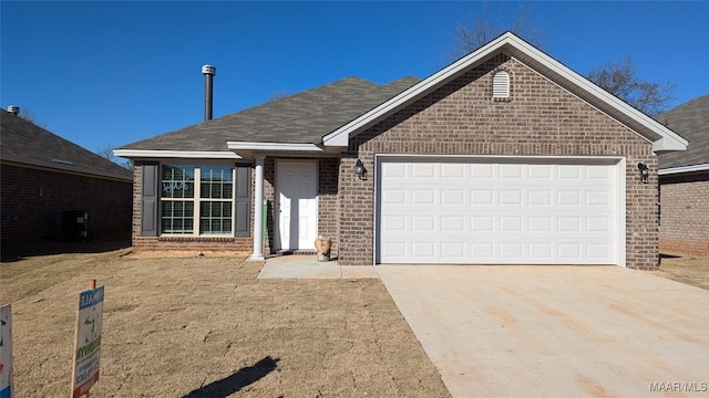 view of front facade with a garage