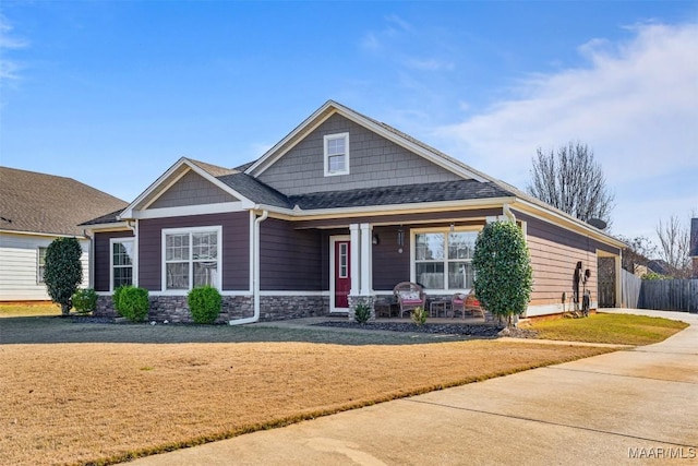 view of front of home featuring covered porch