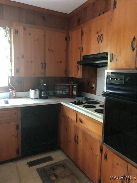 kitchen featuring black appliances