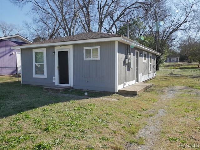 exterior space featuring a front lawn