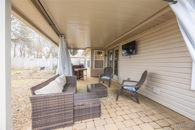 view of patio featuring an outdoor living space