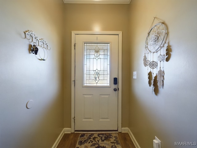 doorway to outside featuring hardwood / wood-style floors