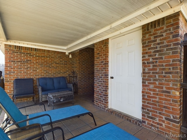 view of patio with an outdoor living space