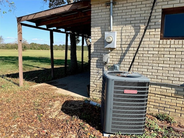 exterior details with central air condition unit