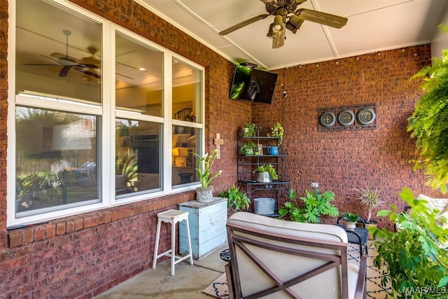 view of patio / terrace with ceiling fan