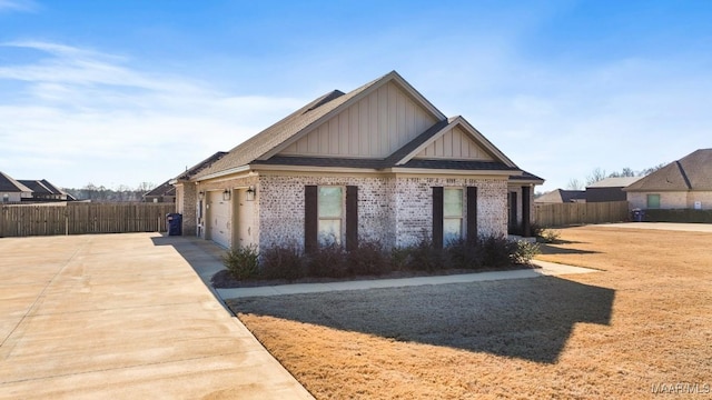 exterior space with a garage