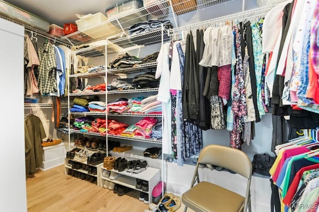 spacious closet with wood-type flooring